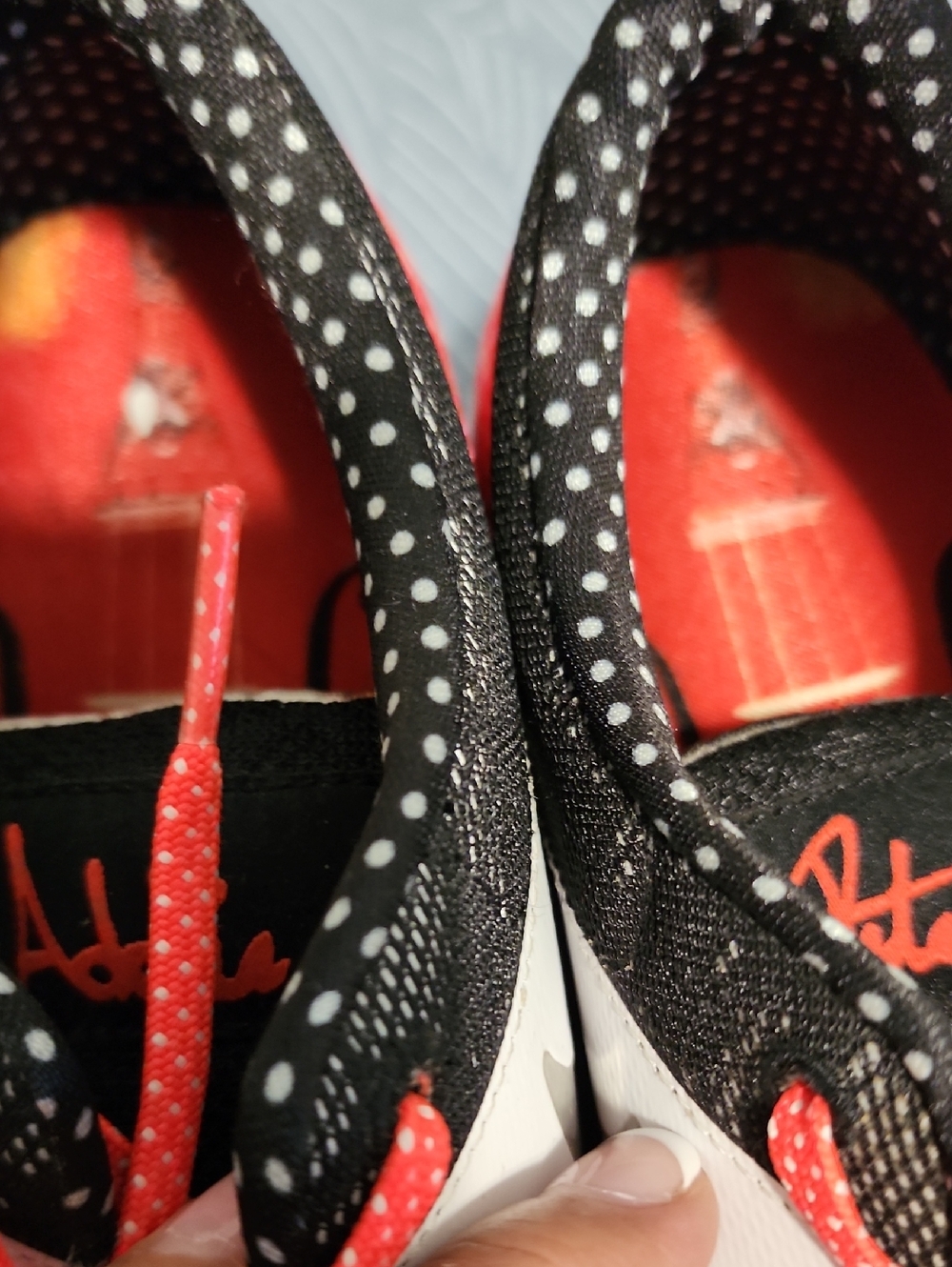Nike Women's Red and Black Polka Dot Sneakers - Picture 8 of 10